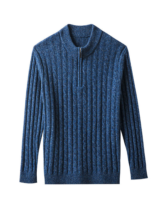 Suéter de Cachemira para Hombre con Cuello Cremallera - Abrigo Grueso y Cálido - Image 3