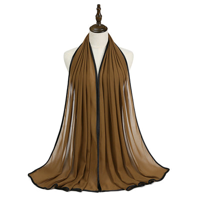 Pañoleta de Gasa con Perlas y Flecos Elegante - Image 36