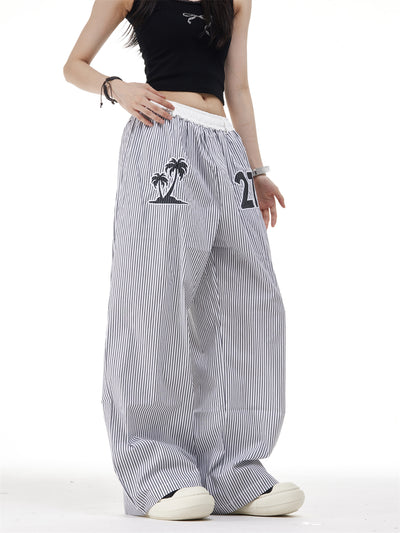 Pantalones Rectos Anchos con Rayas Verticales Bordadas - Efecto Adelgazante - Image 23