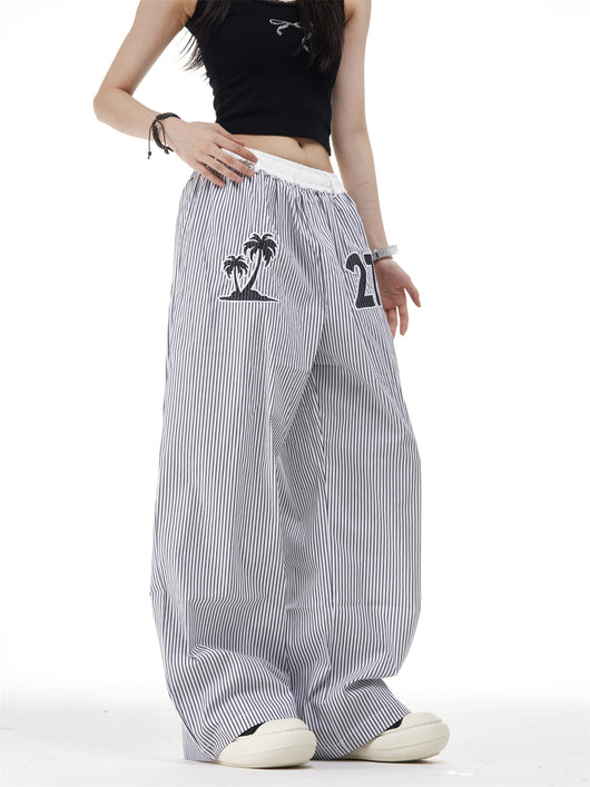 Pantalones Rectos Anchos con Rayas Verticales Bordadas - Efecto Adelgazante - Image 23