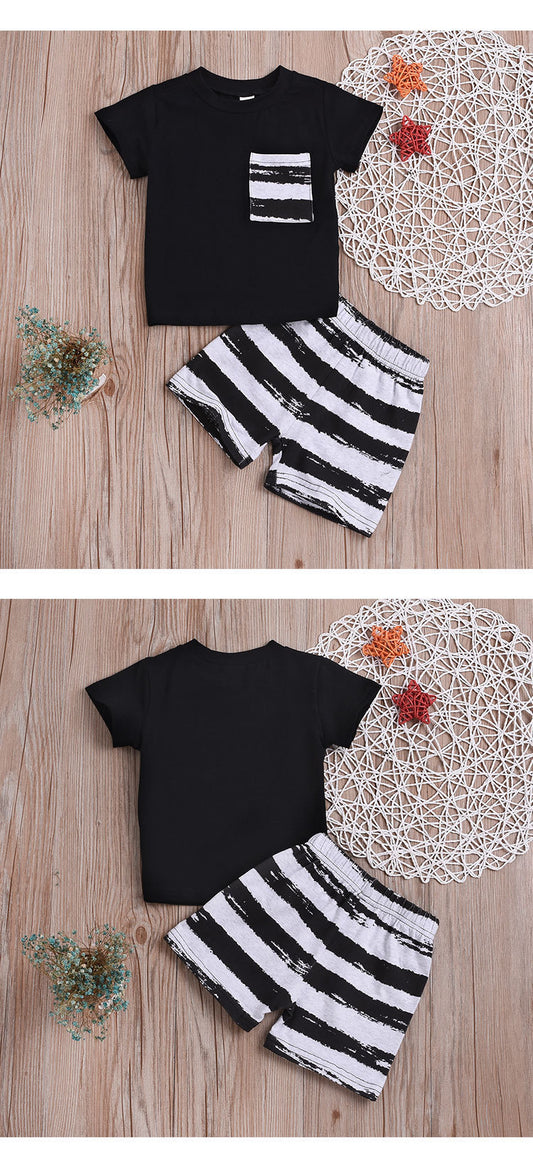 Conjunto Casual de Verano para Niño: Camiseta y Pantalones Cortos - Image 2