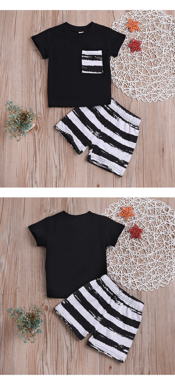 Conjunto Casual de Verano para Niño: Camiseta y Pantalones Cortos