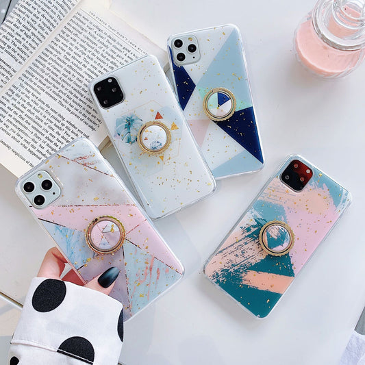 Funda de Celular con Diseño de Triángulos Cosidos