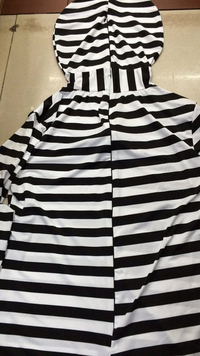 Uniforme de Presidiario Blanco y Negro para Halloween - Image 4