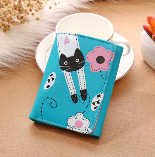 Billetera Compacta con Diseño de Gato Kawaii para Mujer - Image 3