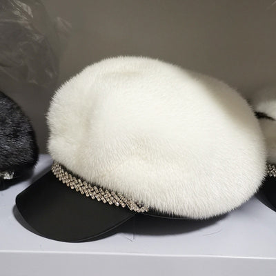 Boina de Piel de Visón para Mujer - Accesorio Elegante para Invierno - Image 12