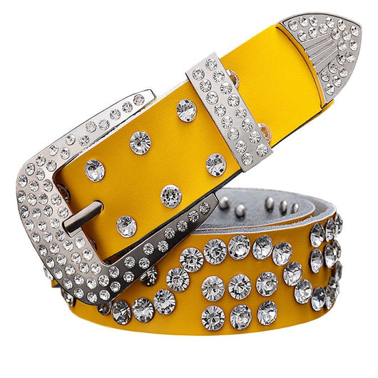 Cinturón de Cuero para Mujer con Hebilla de Diamantes y Pasador de Cuero Vacuno - Image 26