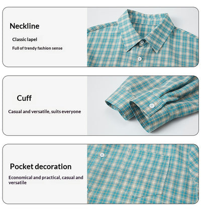 Camisa Casual de Cuadros Manga Larga Talla Grande para Hombre - Image 10