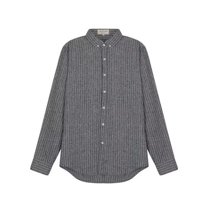 Camisa Vintage a Rayas para Hombre - Primavera y Otoño - Image 8