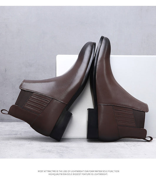 Botas Chelsea Puntiagudas Retro Británicas para Hombre - Image 17