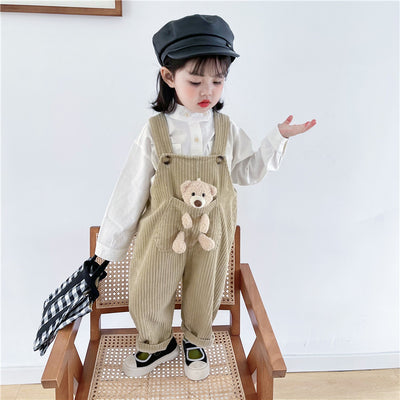 Overol de Pana Pocket Bear Versión Coreana para Niños y Niñas - Image 5