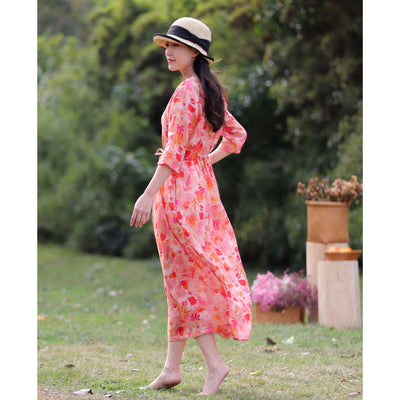 Falda Amplia de Lino y Algodón Floral - Diseño Rejuvenecedor y Estilizante - Image 4