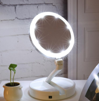 Espejo de Viaje Plegable con Iluminación LED