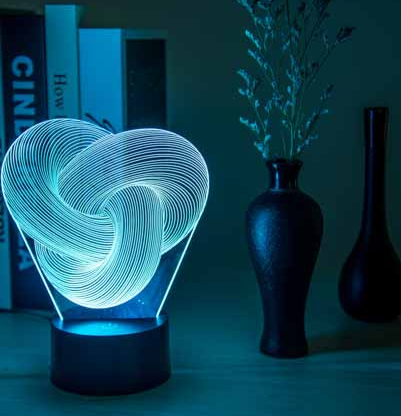 Lámpara de Mesa LED 3D Abstracta Táctil y Multicolor - Image 3