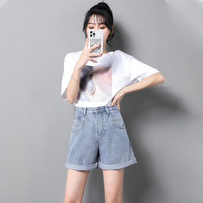 Shorts de Mezclilla Cintura Alta Estilo Coreano para Mujer - Image 8
