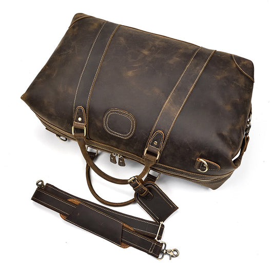 Bolsa de Viaje Grande en Cuero Crazy Horse - Capacidad Máxima - Image 5