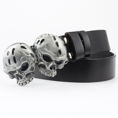 Cinturón de Cuero Puro con Diseño Calavera Casual - Image 28