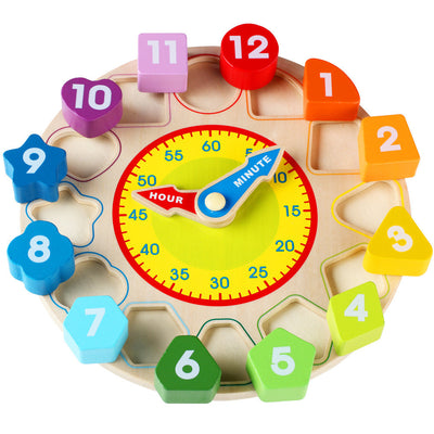 Reloj Digital de Madera con Cuentas Decorativas