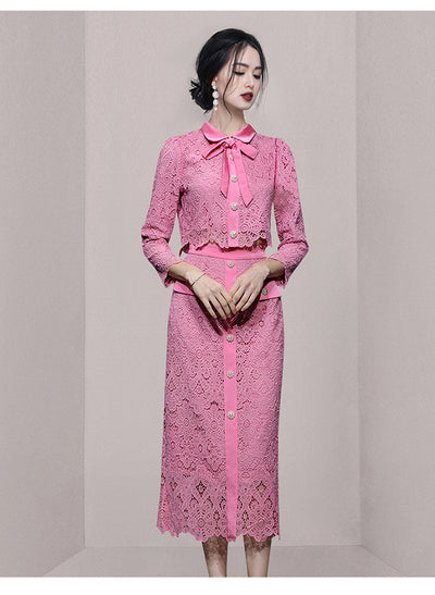 Conjunto Elegante de Encaje: Top Calado y Falda Cintura Alta - Dopamina Fashion - Image 11
