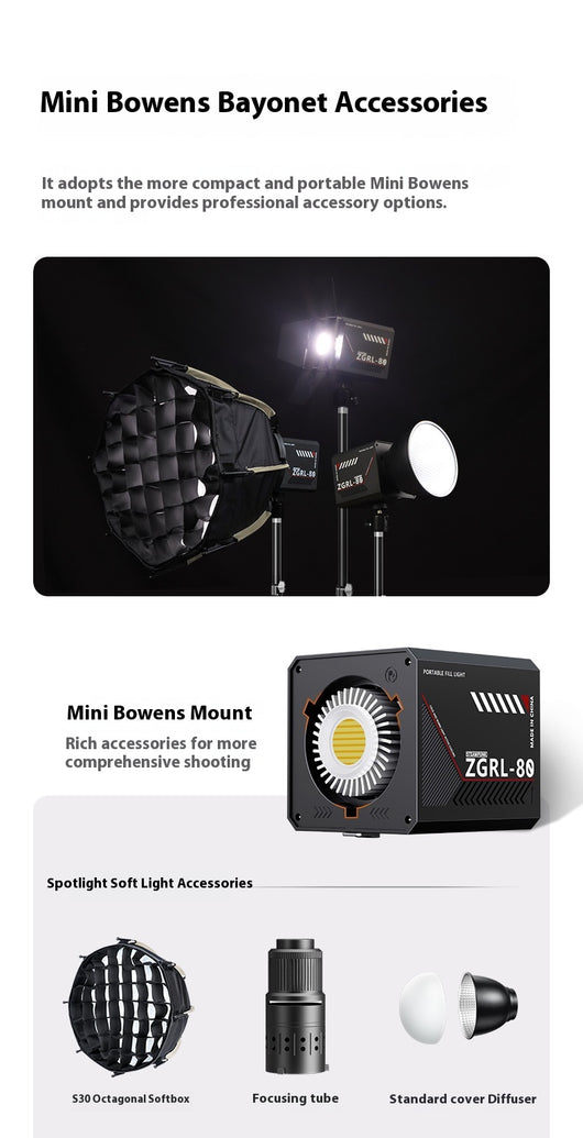 Luz de Relleno COB 80W Portátil de Alta Potencia - Image 20