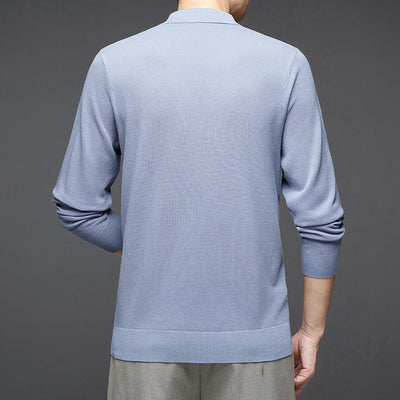 Camiseta Manga Larga de Seda Morera para Hombre - Básico Liso - Image 4
