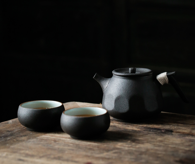 Juego de Té de Cerámica Negra Artesanal - Image 6