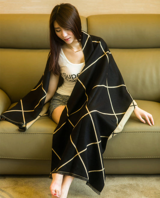 Bufanda Cuadros Gruesa Coreana para Mujer - Abrigo Versátil Invierno y Otoño - Image 2