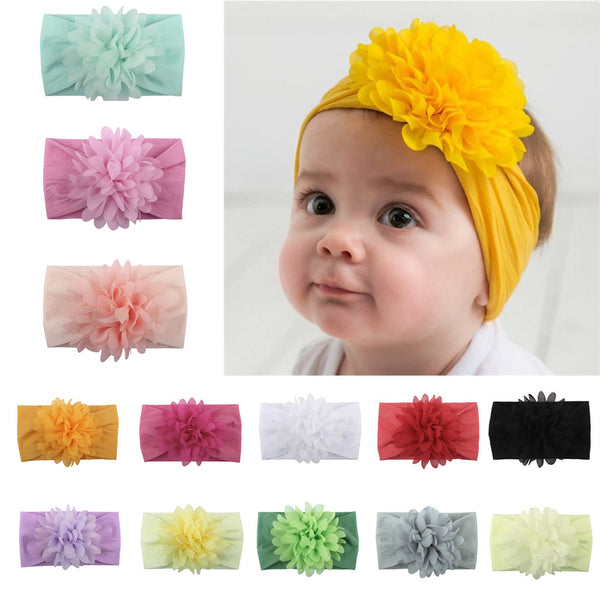 Diadema Floral de Gasa para Bebé - Accesorio Princesa Elegante