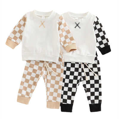 Conjunto Infantil Cuadros con Suéter y Pantalón Largo - Image 13