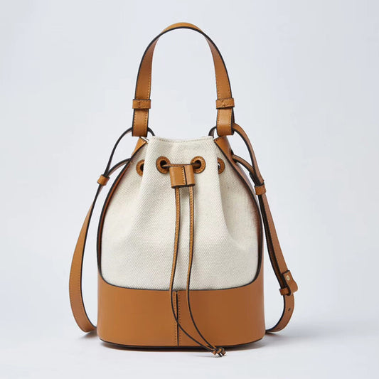 Bolsa Cubo con Cordones de Lona Cosida