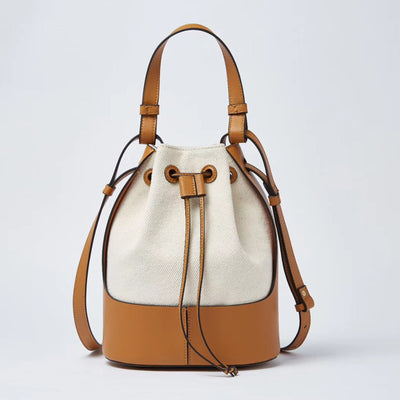 Bolsa Cubo con Cordones de Lona Cosida