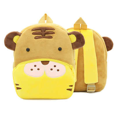 Plush gray and navy blue elephant backpack for toddlers, featuring a front zipper pocket, brown ears, and adjustable straps. - Image 12