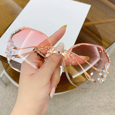Gafas de Sol Mujer Sin Marco con Corte Diamante - Image 13