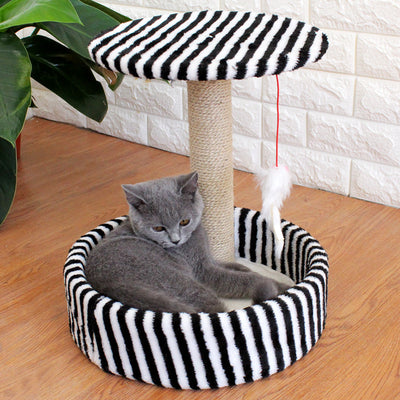Árbol Rascador para Gatos Pequeños con Plataforma Saltadora y Casa Cuatro Estaciones - Image 7