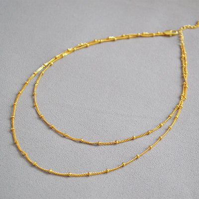 Collar Cadena Doble Arvejas Temperamento - Image 14