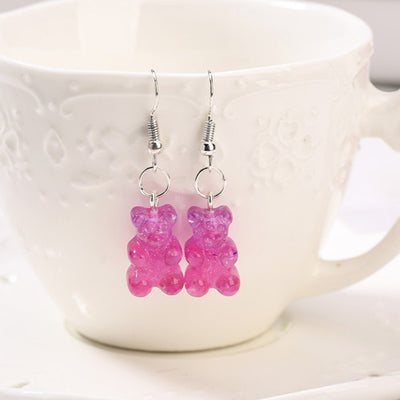 Aretes de Resina Bicolor con Brillo Estilo Cartoon - Diseño Europeo y Americano - Image 15