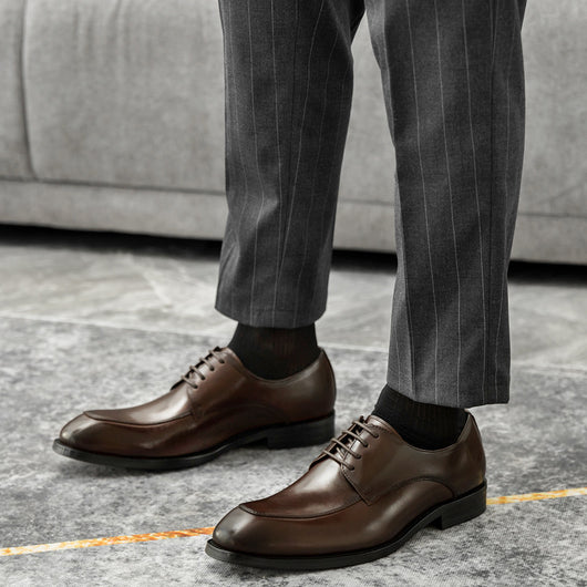 Zapatos de Cuero Puntiagudos Hechos a Mano Estilo Británico para Hombre