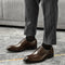 Zapatos de Cuero Puntiagudos Hechos a Mano Estilo Británico para Hombre