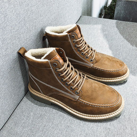Botas de Trabajo Retro con Suela Gruesa para Hombre