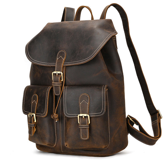 Mochila de Viaje en Cuero Premium con Compartimento Abatible - Image 8