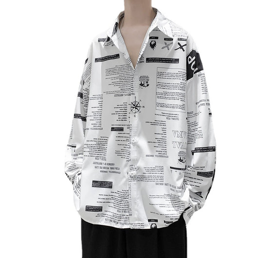 Camisa Larga de Seda Helada con Estampado para Hombre - Image 6
