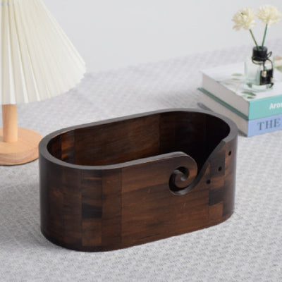 Organizador Ovalado de Madera Maciza Estilo Retro