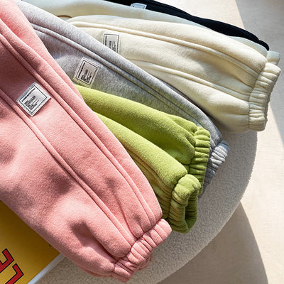 Pantalones de Buzo Infantiles con Detalles de Costura y Terciopelo - Image 11