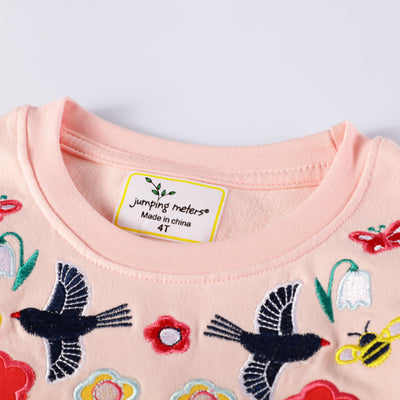 Vestido Largo Infantil de Princesa con Bordados en Algodón - Image 7