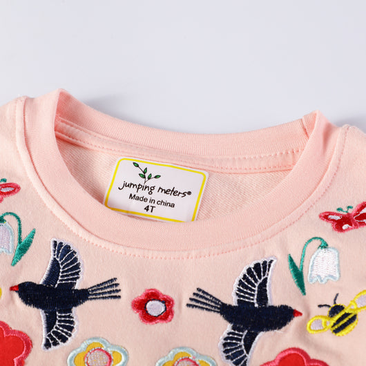 Vestido Largo Infantil de Princesa con Bordados en Algodón - Image 7