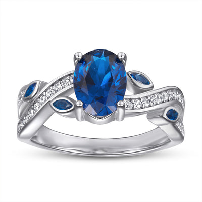 Anillo de Diamante Simulado en Zafiro para Mujer - Image 9
