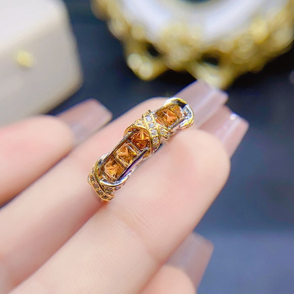 Anillo de Citrino Natural para Mujer