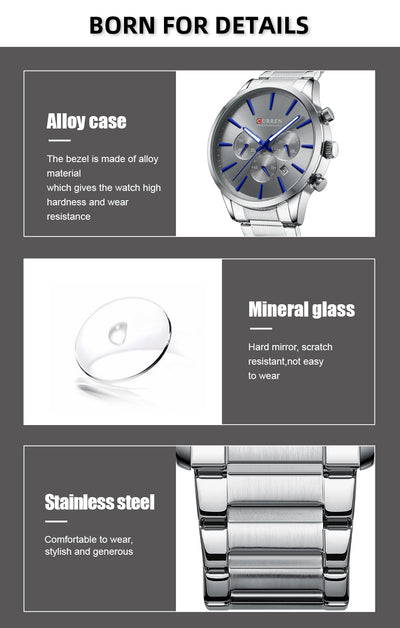 Reloj de Negocios Impermeable para Hombre con Calendario de Seis Manecillas - Image 13