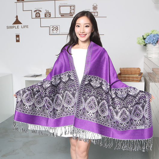 Bufanda Fresca Jacquard Floral con Tecnología Refrigerante - Image 6