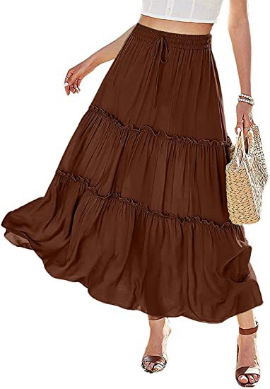 Vestido Maxi Plisado de Cintura Alta Elástica para Mujer - Image 5